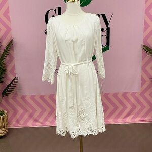 Gianni Bini White Satin Dress Top